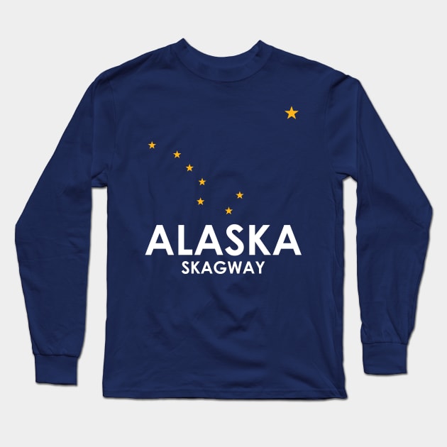 Skagway Alaska Alaskan Flag Stars for Cruise Long Sleeve T-Shirt by KevinWillms1